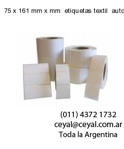 75 x 161 mm x mm  etiquetas textil  auto adhesiva