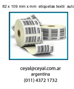 82 x 109 mm x mm  etiquetas textil  auto adhesiva