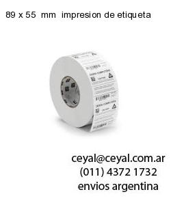 89 x 55  mm  impresion de etiqueta