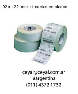 92 x 122  mm  etiquetas en blanco