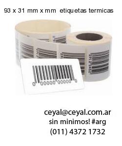 93 x 31 mm x mm  etiquetas termicas