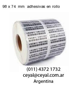 98 x 74  mm  adhesivas en rollo