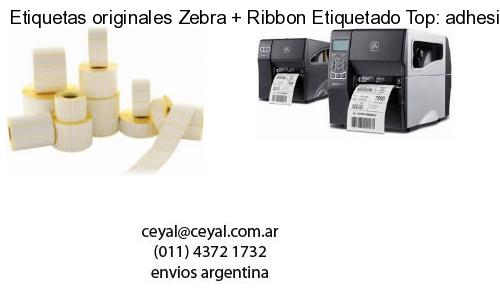 Etiquetas originales Zebra   Ribbon Etiquetado Top: adhesivo   ribbo