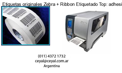 Etiquetas originales Zebra   Ribbon Etiquetado Top: adhesivo   ribbo