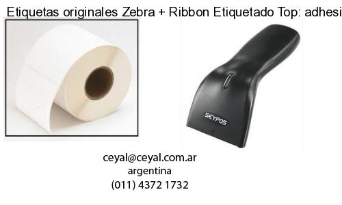 Etiquetas originales Zebra   Ribbon Etiquetado Top: adhesivo   ribbo