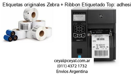 Etiquetas originales Zebra   Ribbon Etiquetado Top: adhesivo   ribbo
