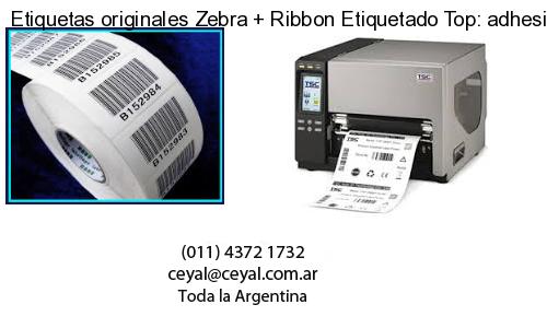Etiquetas originales Zebra   Ribbon Etiquetado Top: adhesivo   ribbo
