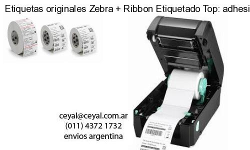 Etiquetas originales Zebra   Ribbon Etiquetado Top: adhesivo   ribbo