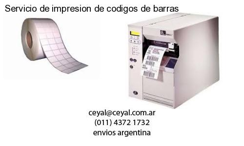 Servicio de impresion de codigos de barras