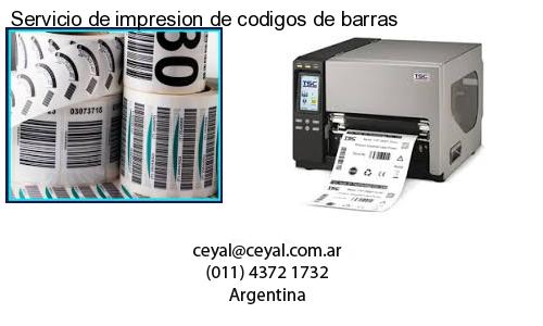 Servicio de impresion de codigos de barras