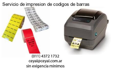Servicio de impresion de codigos de barras