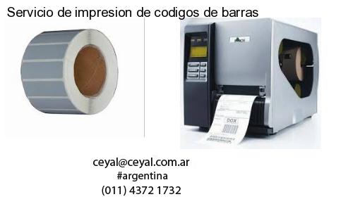 Servicio de impresion de codigos de barras
