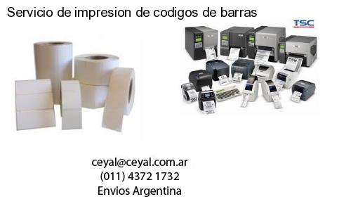 Servicio de impresion de codigos de barras