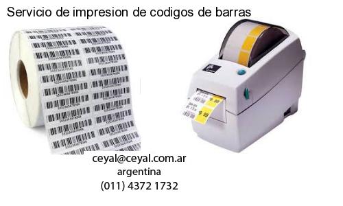 Servicio de impresion de codigos de barras