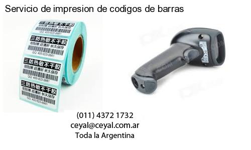 Servicio de impresion de codigos de barras