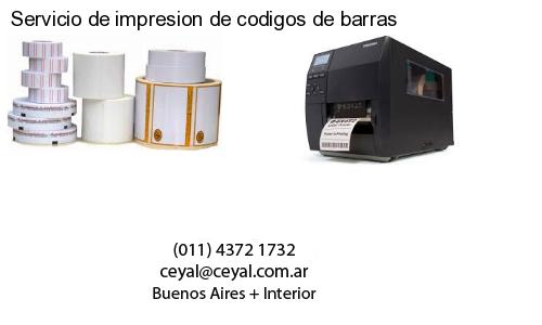 Servicio de impresion de codigos de barras
