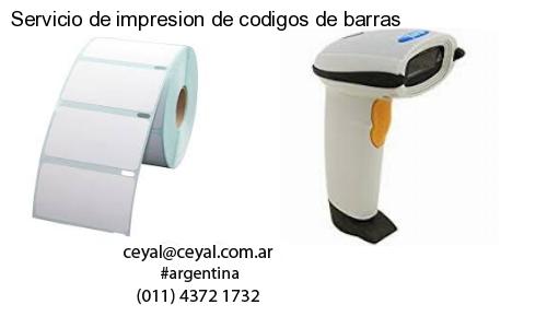 Servicio de impresion de codigos de barras