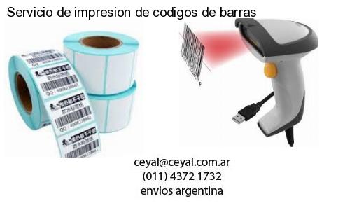 Servicio de impresion de codigos de barras