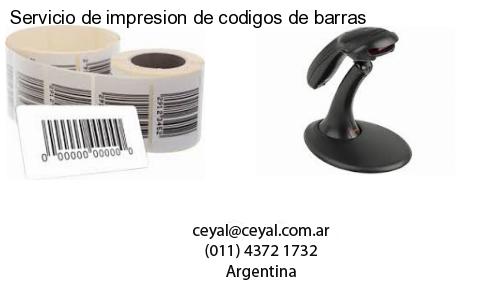 Servicio de impresion de codigos de barras