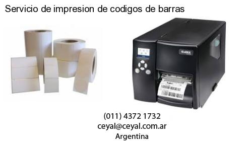 Servicio de impresion de codigos de barras