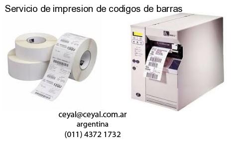 Servicio de impresion de codigos de barras
