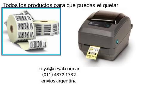Todos los productos para que puedas etiquetar