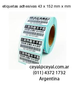 etiquetas adhesivas 43 x 152 mm x mm