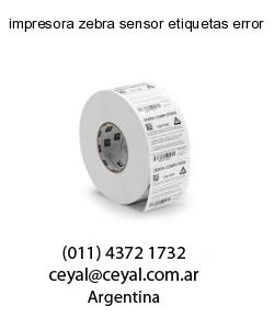 impresora zebra sensor etiquetas error