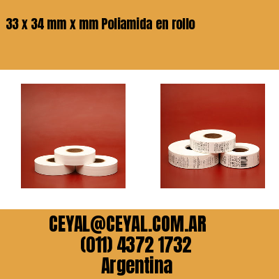 33 x 34 mm x mm Poliamida en rollo