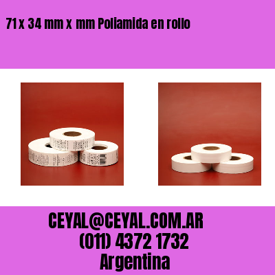 71 x 34 mm x mm Poliamida en rollo