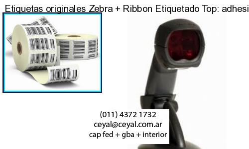 Etiquetas originales Zebra   Ribbon Etiquetado Top: adhesivo   ribbo