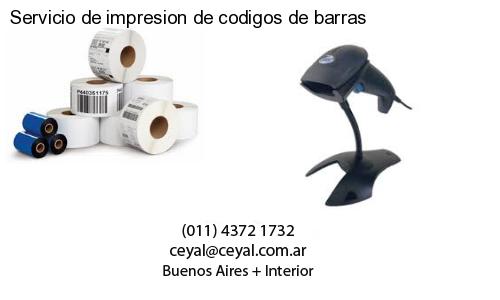 Servicio de impresion de codigos de barras