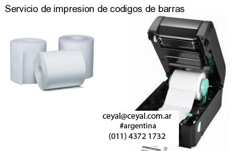 Servicio de impresion de codigos de barras