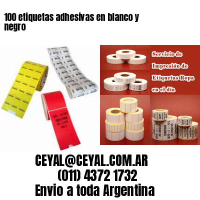 100 etiquetas adhesivas en blanco y negro