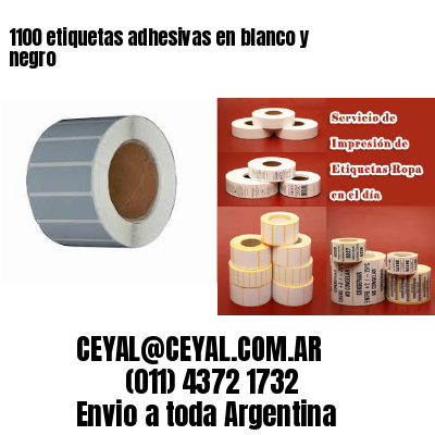 1100 etiquetas adhesivas en blanco y negro
