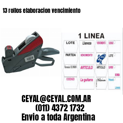 13 rollos elaboracion vencimiento