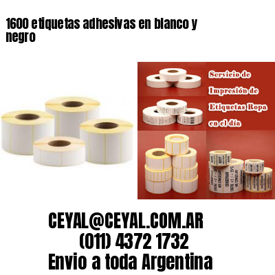 1600 etiquetas adhesivas en blanco y negro