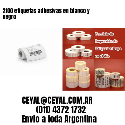 2100 etiquetas adhesivas en blanco y negro