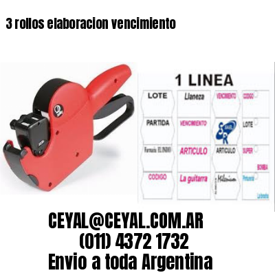 3 rollos elaboracion vencimiento