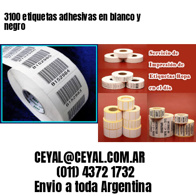 3100 etiquetas adhesivas en blanco y negro