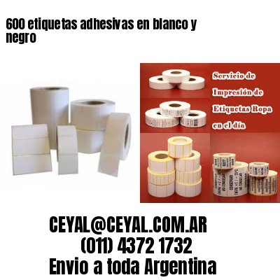 600 etiquetas adhesivas en blanco y negro