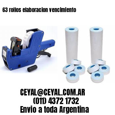 63 rollos elaboracion vencimiento