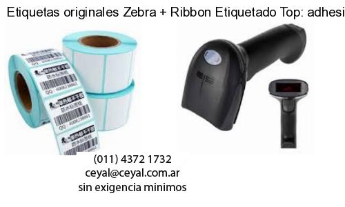 Etiquetas originales Zebra   Ribbon Etiquetado Top: adhesivo   ribbo