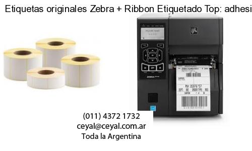 Etiquetas originales Zebra   Ribbon Etiquetado Top: adhesivo   ribbo