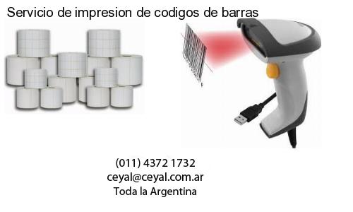 Servicio de impresion de codigos de barras