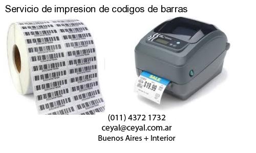 Servicio de impresion de codigos de barras