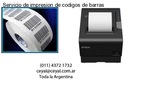Servicio de impresion de codigos de barras