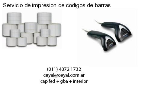 Servicio de impresion de codigos de barras