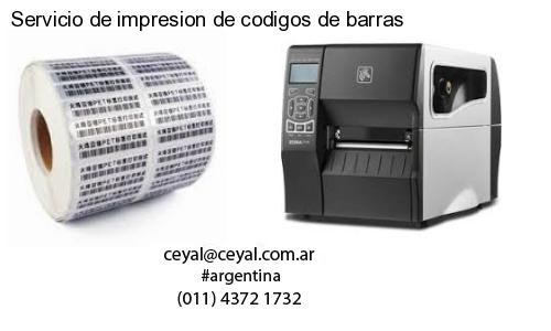 Servicio de impresion de codigos de barras