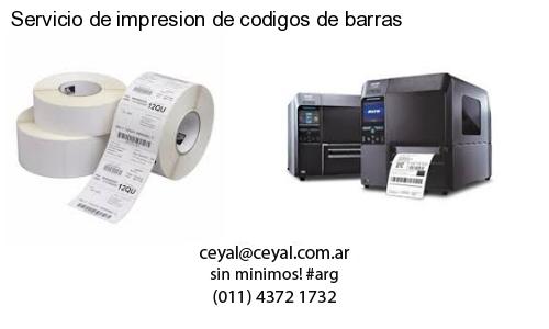 Servicio de impresion de codigos de barras